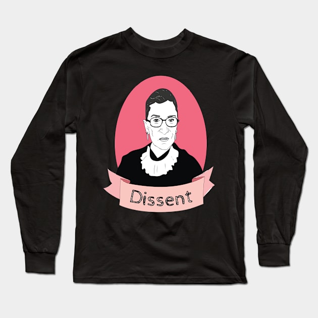 Ruth Bader Ginsburg I Dissent Long Sleeve T-Shirt by Maticpl